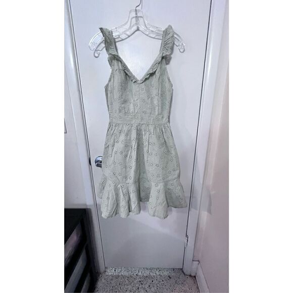 GUESS GREEN SHARON EYELET MINI DRESS SIZE XS NEW  P1-86 - Picture 2 of 13
